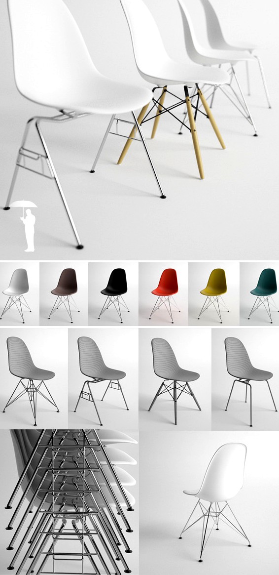 Eames Plastic Side Chair 4in1 DSW, DSX, DSR, DSS