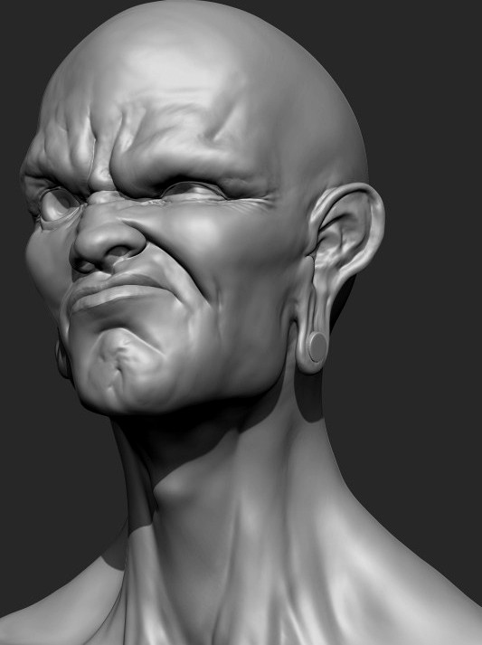 Angry Face Bust Sculpt