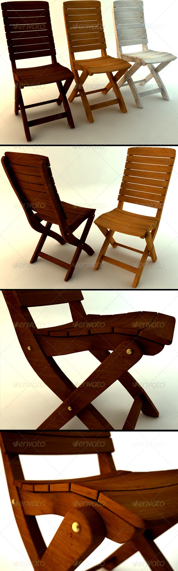 Wooden Chair in Three Colors