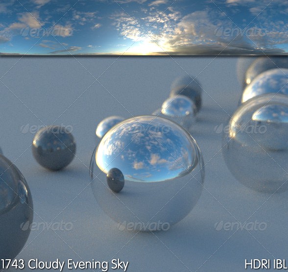 HDRI IBL 1743 Cloudy Evening Sky