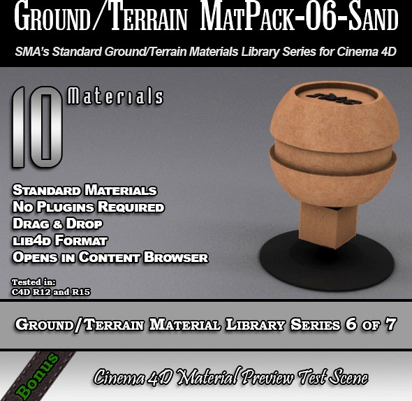 Standard Ground/Terrain MatPack-06-Sand for C4D