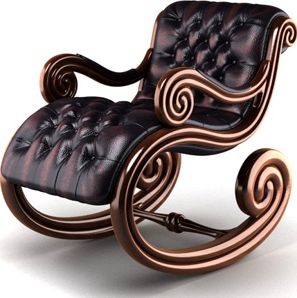 Leather rocking chair