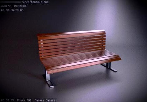 public wooden bench