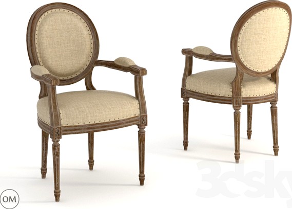 Vintage louis round armchair 8827-0008 a015-a