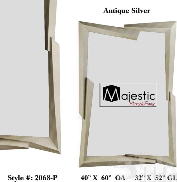 Rectangular Modern Silver Wall Mirror