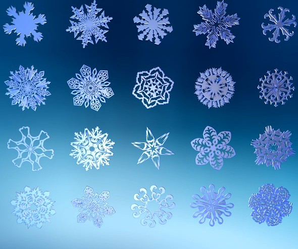 20 Pack of 3D Snowflakes