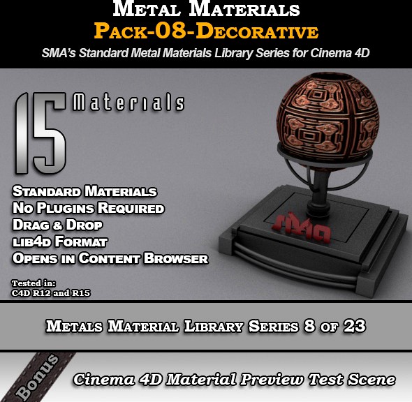 Metals Material Pack-08-Decorative for Cinema 4D