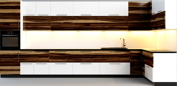 Corner kitchen Zebrano