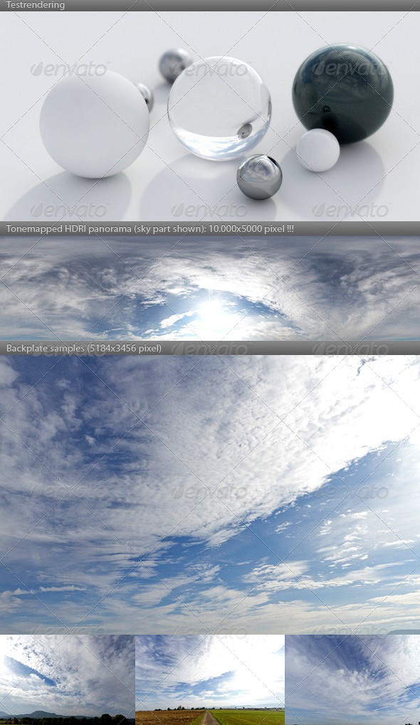 HDRI spherical sky panorama -1045- blue sun cloudy