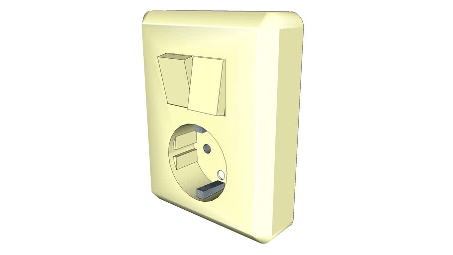 Insert outlet, two switches