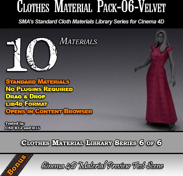 Standard Clothes Material Pack-06-Velvet for C4D