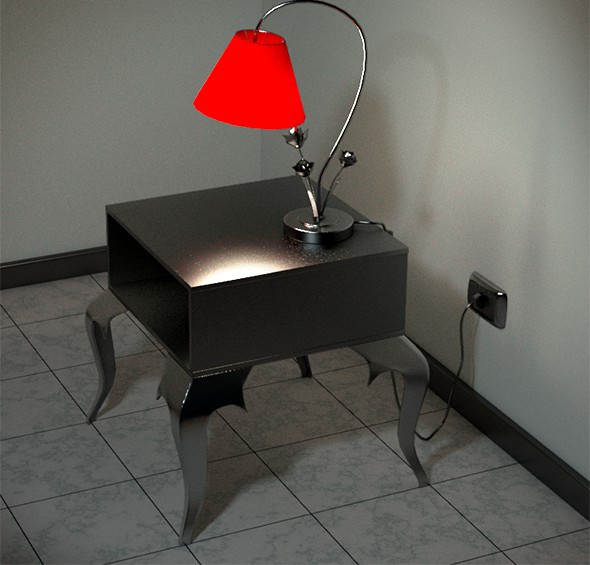 Night Stand and Lamp