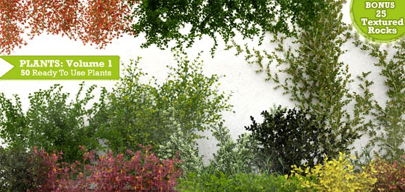 50 Exterior Plants For 3D&#x27;s Max &amp; Vray: Volume 1