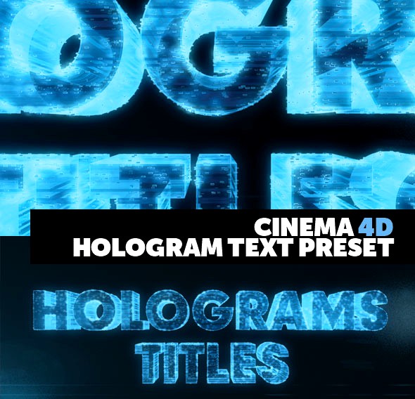 Cinema 4D Title Preset Holograms Style