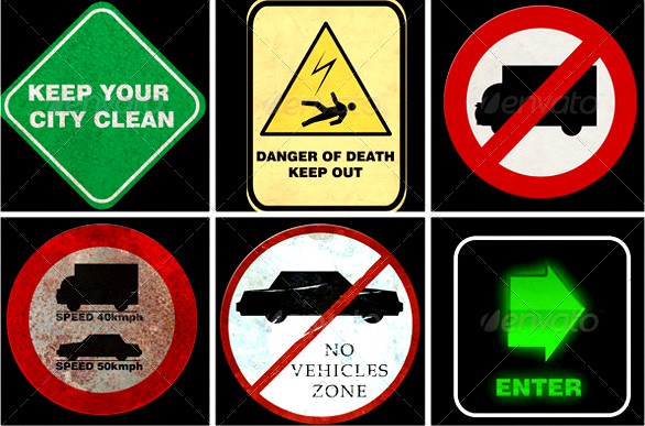 75 Traffic Signs Textures