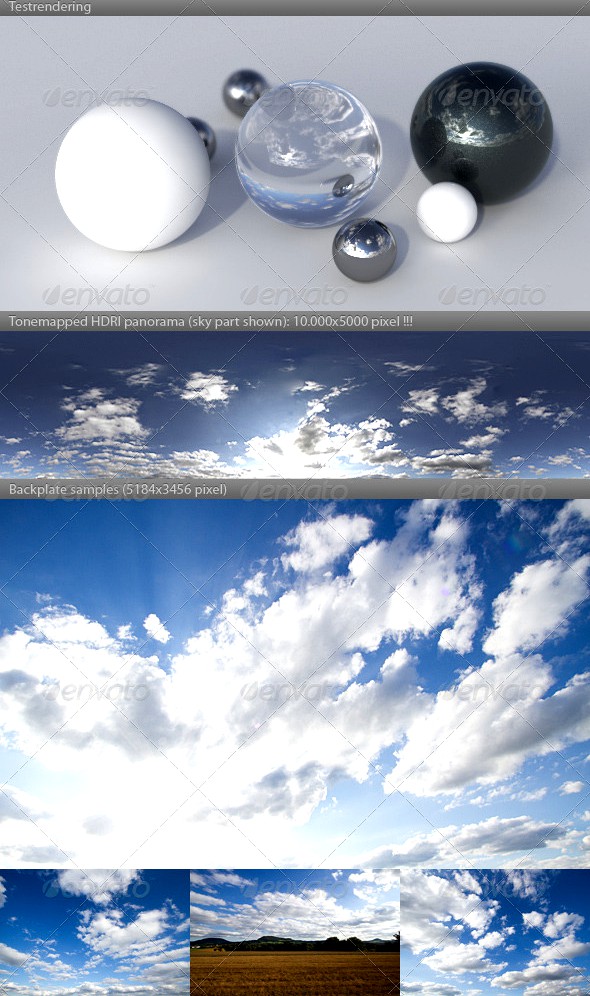 HDRI spherical sky panorama -1747- sun clouds