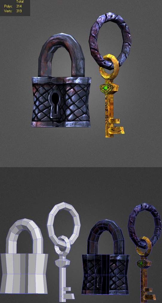 iron padlock low poly