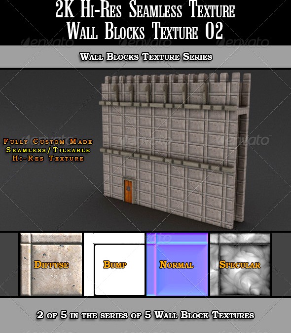 Hi-Res 2k Wall Blocks Texture 02