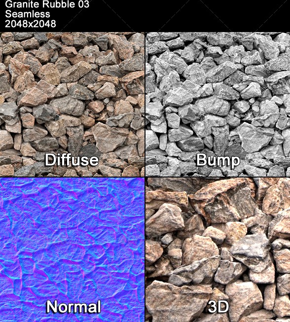 Granite Rubble Texture Tileable 03