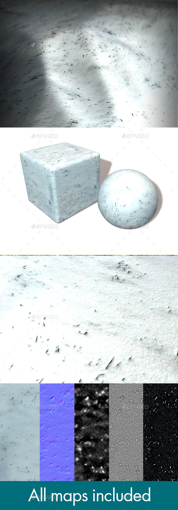 Thick Snow on Grass Seamless Texture