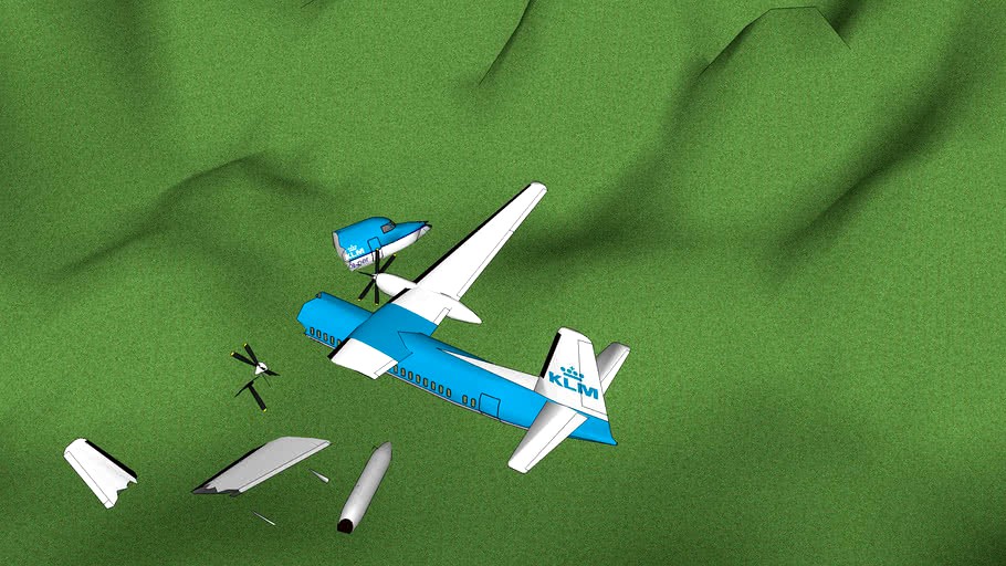 Crashed Fokker 50 KLM Crashed (For Plane Crash Contest)
