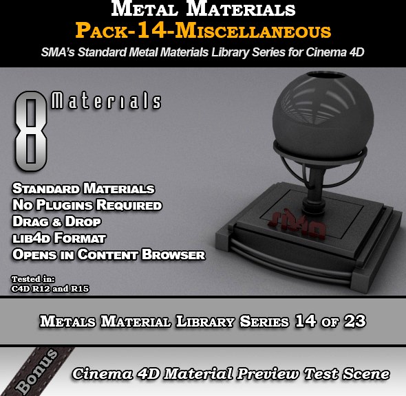 Metals Material Pack-14-Misc for Cinema 4D