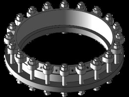 Ductile Iron 24" Mega Flange- Solidworks 2017