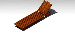 Outsunny Wooden Outdoor Chaise Lounge Patio Pool Chair with Pull-Out Beverage Tray