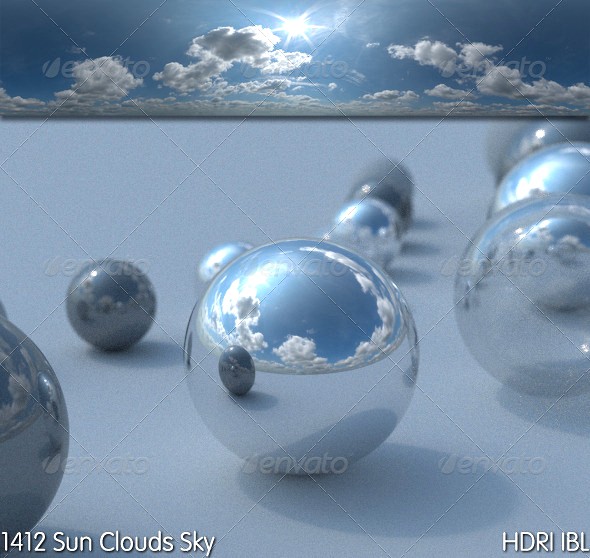 HDRI IBL 1412 Sun Clouds Sky