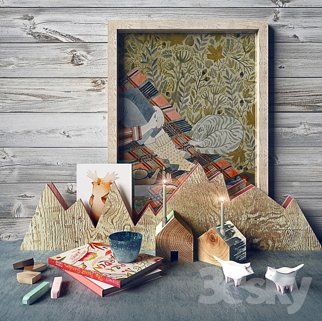 Decorative set with kittens