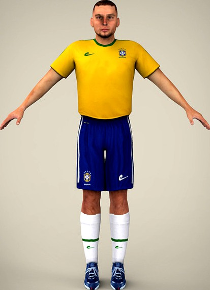 Yello Blue Uniformed Football Player