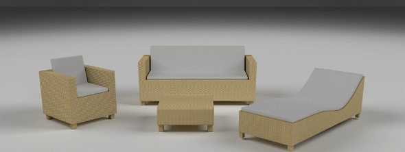 Low Poly Wicker Furniture Pack