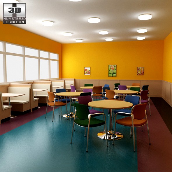 Dining room 04 Set - a fast food restaurant.