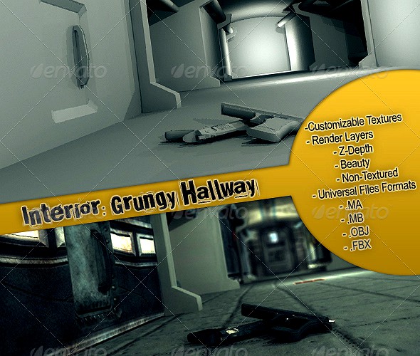 Interior: Grungy Hallway