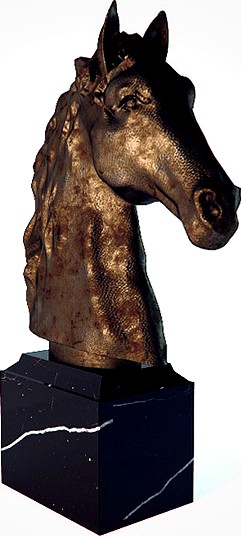 Horse head sculpture