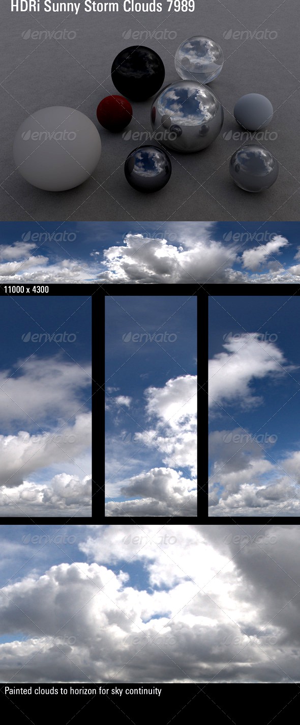 HDRi Sky Sunny Storm Clouds 7989