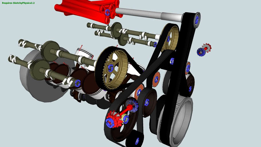 Build your own V8 engine - moving parts - sketchy