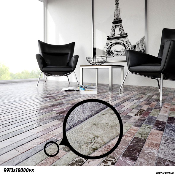 Mixed marble tile texture + vray material