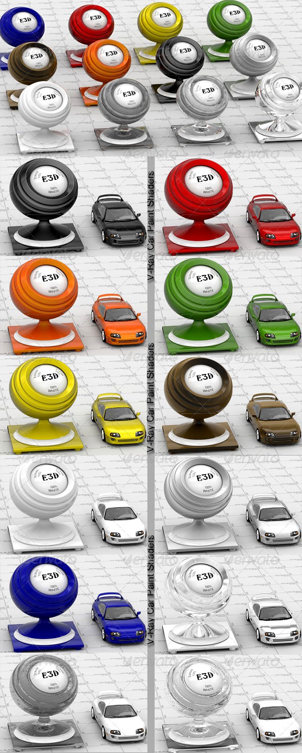 12 V-Ray Car Paint shaders