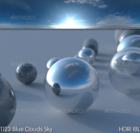 HDRI IBL 1123 Blue Clouds Sky
