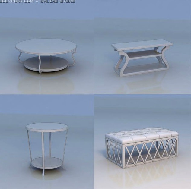 Table round table massage bed couch 3D Model