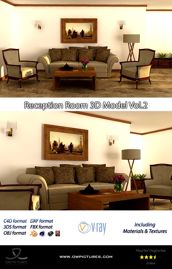 Reception Room 3D Model Vol.2