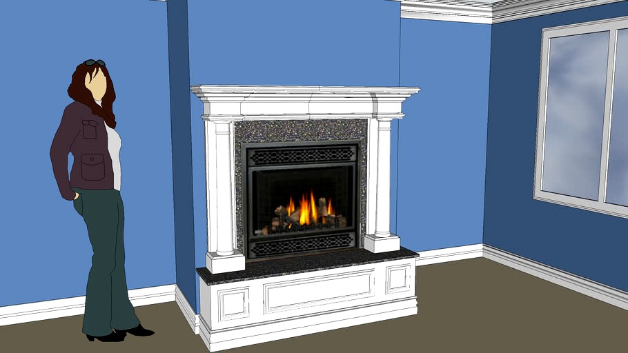 Mantle w high hearth