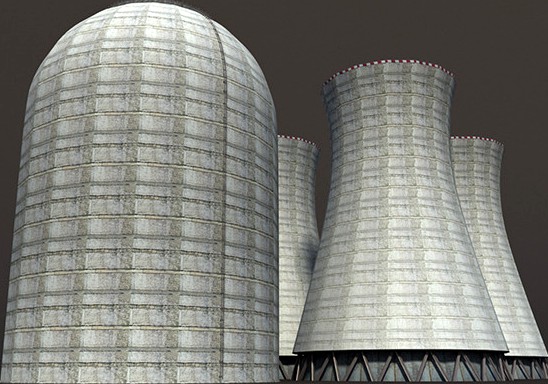 Nuclear Chimney Low Poly 3d Model