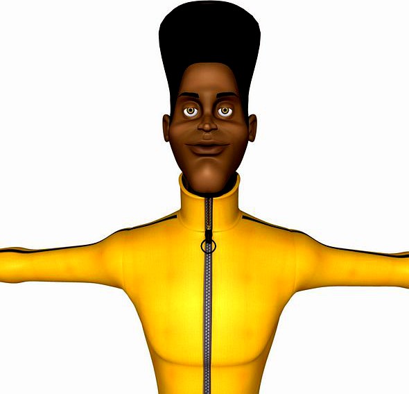 Cartoon Character Black Guy 3D Model