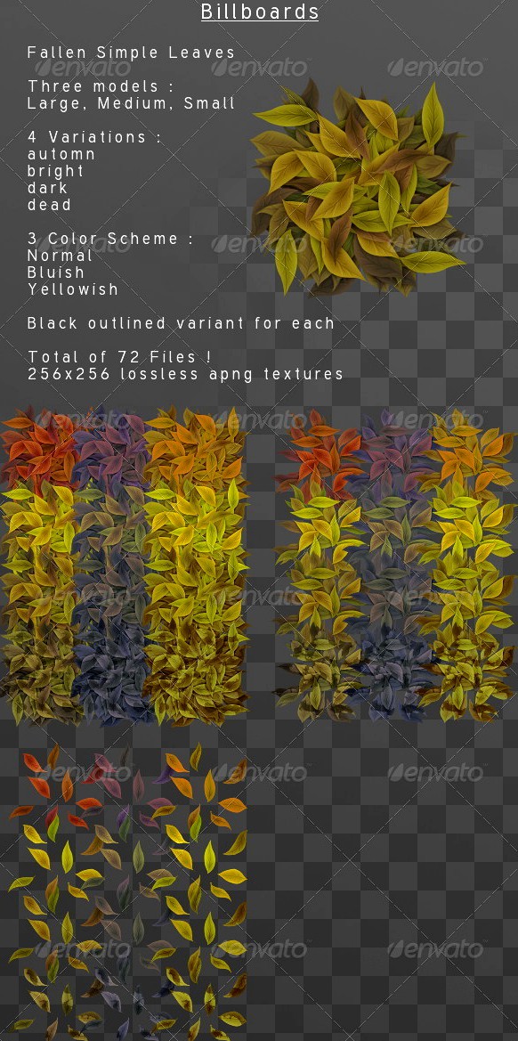 Fallen simple leaves Billboard pack