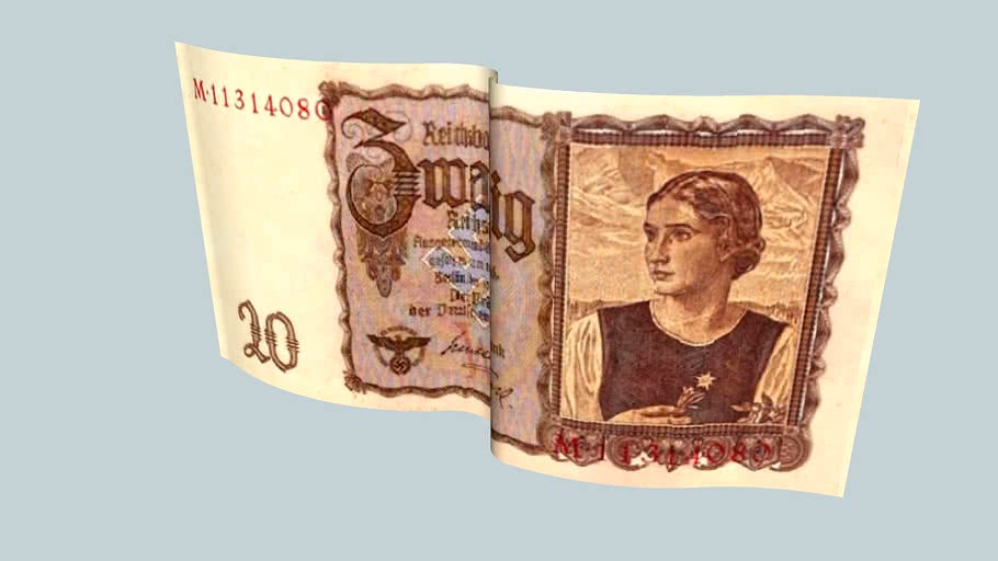 Germany '20 REICHSMARK' BankNote... 1939...