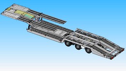 Low loader-semi-trailer. Transportation.