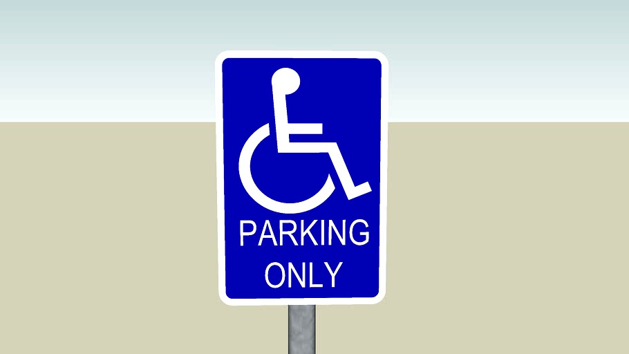 Accessible Parking Stall Signage 3d model