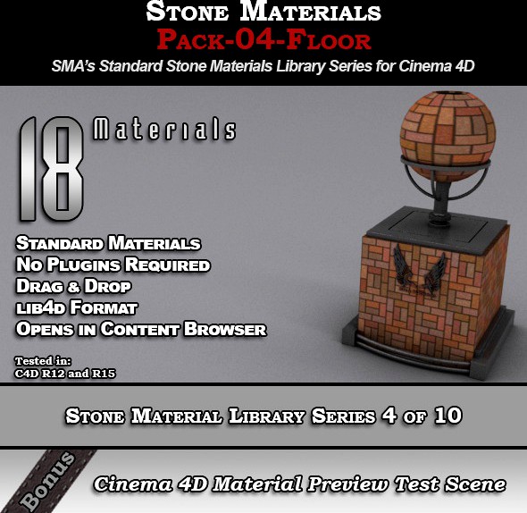 Standard Stone Material Pack-04-Floor for C4D